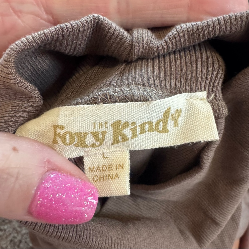 The Foxy Kind Ribbed Turtleneck Long Sleeve Bodysuit Brown L - Picture 4 of 9